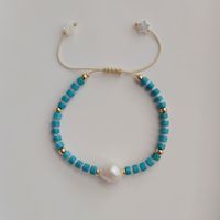 Fashion Geometric Turquoise Freshwater Pearl Knitting Bracelets main image 5
