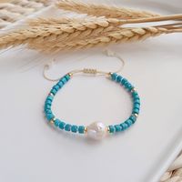 Fashion Geometric Turquoise Freshwater Pearl Knitting Bracelets main image 4