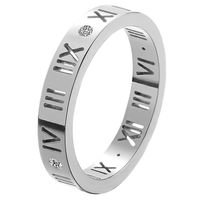 1 Piece Simple Style Number Alloy Plating Hollow Out Inlay Rhinestones Couple Rings main image 4