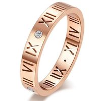 1 Piece Simple Style Number Alloy Plating Hollow Out Inlay Rhinestones Couple Rings sku image 16