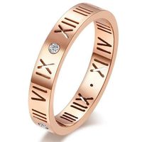 1 Piece Simple Style Number Alloy Plating Hollow Out Inlay Rhinestones Couple Rings sku image 12