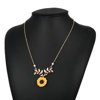 1 Stück Pastoral Sonnenblume Legierung Überzug Künstliche Perlen Frau Halskette main image 5