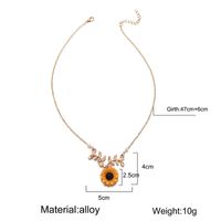 1 Piece Pastoral Sunflower Alloy Plating Artificial Pearls Women's Necklace main image 2