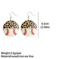 Retro Fashion Geometric Leopard Football Wood Patchwork Women's Earrings main image 5