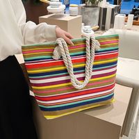 Women's Vintage Style Geometric Canvas Shopping Bags main image 3