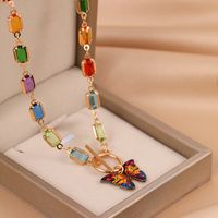 Fashion Butterfly Alloy Copper Plating Rhinestones Women's Necklace main image 1