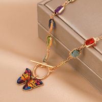 Fashion Butterfly Alloy Copper Plating Rhinestones Women's Necklace main image 5