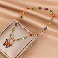 Fashion Butterfly Alloy Copper Plating Rhinestones Women's Necklace main image 6