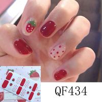 Süße Blume Erdbeer-kunststoff-nagel-patches 1 Stück main image 3