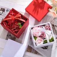 Nouvelle Boîte-cadeau De Bijoux Rose Rotative À Double Couche Créative main image 1