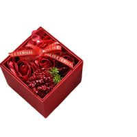 Nouvelle Boîte-cadeau De Bijoux Rose Rotative À Double Couche Créative main image 3