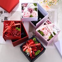 New Creative Double Layer Rotating Rose Jewelry Gift Box main image 4