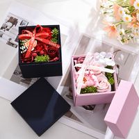New Creative Double Layer Rotating Rose Jewelry Gift Box main image 6