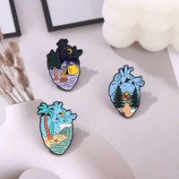 Fashion Four Leaf Clover Heart Coconut Tree Alloy Plating Unisex Brooches main image 5
