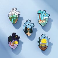 Fashion Four Leaf Clover Heart Coconut Tree Alloy Plating Unisex Brooches main image 1