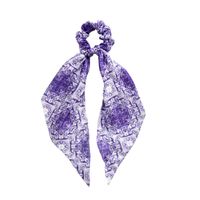 Fashion Printing Heart Shape Flower Satin Printing Pleated Hair Tie 1 Piece main image 4