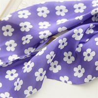 Fashion Printing Heart Shape Flower Satin Printing Pleated Hair Tie 1 Piece main image 2