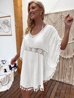 Vacation Tassel Solid Color Cover Ups main image 2