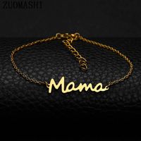 Mama Letter Titanium Steel Plating Bracelets main image 1