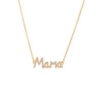 Mama Letter Titanium Steel Plating Rhinestones Necklace main image 5