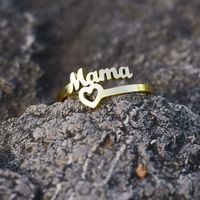 Mama Letter Titanium Steel Plating Open Ring main image 1