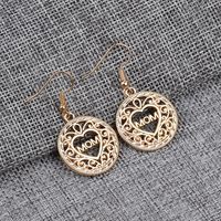 1 Pair Fashion Mama Letter Heart Shape Alloy Hollow Out Mother's Day Women's Drop Earrings main image 3