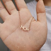 Mama Letter Stainless Steel Titanium Steel Plating Necklace main image 5