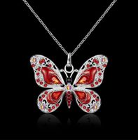 1 Piece Cartoon Style Butterfly Alloy Inlay Rhinestones Women's Necklace sku image 1