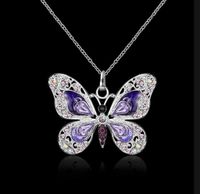 1 Piece Cartoon Style Butterfly Alloy Inlay Rhinestones Women's Necklace sku image 4