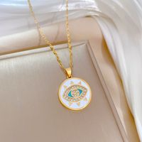 1 Piece Fashion Eye Stainless Steel Plating Zircon Pendant Necklace sku image 1