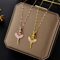 Fashion Geometric Titanium Steel Plating Zircon Necklace main image 1