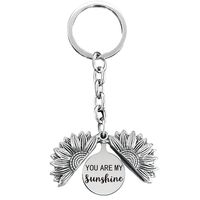 1 Piece Retro Letter Plant Flowers Metal Plating Keychain main image 5