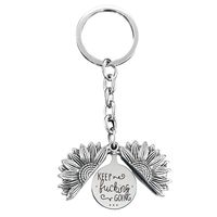 1 Piece Retro Letter Plant Flowers Metal Plating Keychain main image 6
