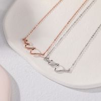 Fashion Waves Sterling Silver Inlay Zircon Necklace main image 1
