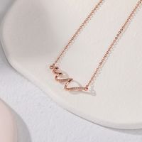 Fashion Waves Sterling Silver Inlay Zircon Necklace main image 4