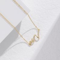 Fashion Waves Sterling Silver Inlay Zircon Necklace sku image 1