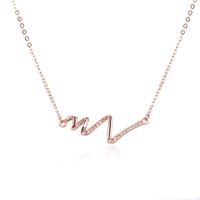 Fashion Waves Sterling Silver Inlay Zircon Necklace main image 2
