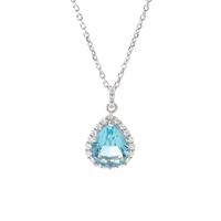 1 Piece Fashion Water Droplets Sterling Silver Polishing Inlay Zircon Pendant Necklace main image 2