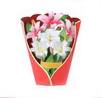 Creative 3d Stereoscopic Greeting Cards Paper Hand Holding Flowers sku image 3