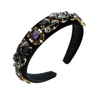 Baroque Style Geometric Flannel Inlay Rhinestones Glass Hair Band 1 Piece sku image 3