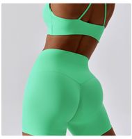 Des Sports Couleur Unie Nylon Spandex Dos Nu Survêtement Sous-vêtements Leggings main image 4