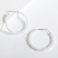 Elegant Pearl Earrings Big Geometric Circle Earrings sku image 3