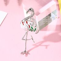 Retro Flamingo Alloy Inlay Artificial Gemstones Women's Brooches main image 2