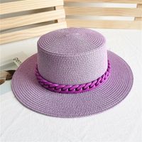 Unisex Fashion Solid Color Big Eaves Straw Hat main image 2