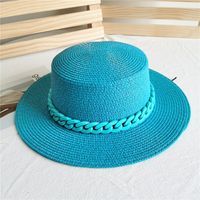 Unisex Fashion Solid Color Big Eaves Straw Hat sku image 2