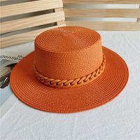 Unisex Fashion Solid Color Big Eaves Straw Hat sku image 7