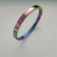 Simple Style Geometric Solid Color Stainless Steel Bangle Stainless Steel Bracelets sku image 5
