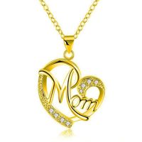 1 Piece Fashion Mama Heart Shape Alloy Plating Artificial Rhinestones Mother's Day Women's Pendant Necklace main image 4