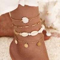Simple Style Shell Alloy Plating 18k Gold Plated Women's Anklet sku image 1