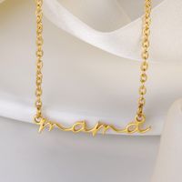 1 Piece Mama Simple Style Letter Stainless Steel Plating Hollow Out Necklace main image 4